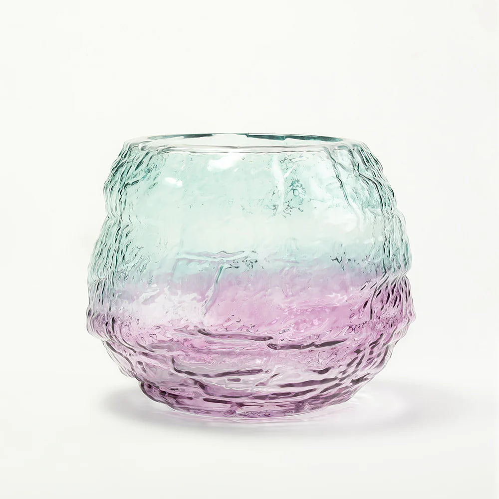 Aqua Lilac Luxe Glass Vase