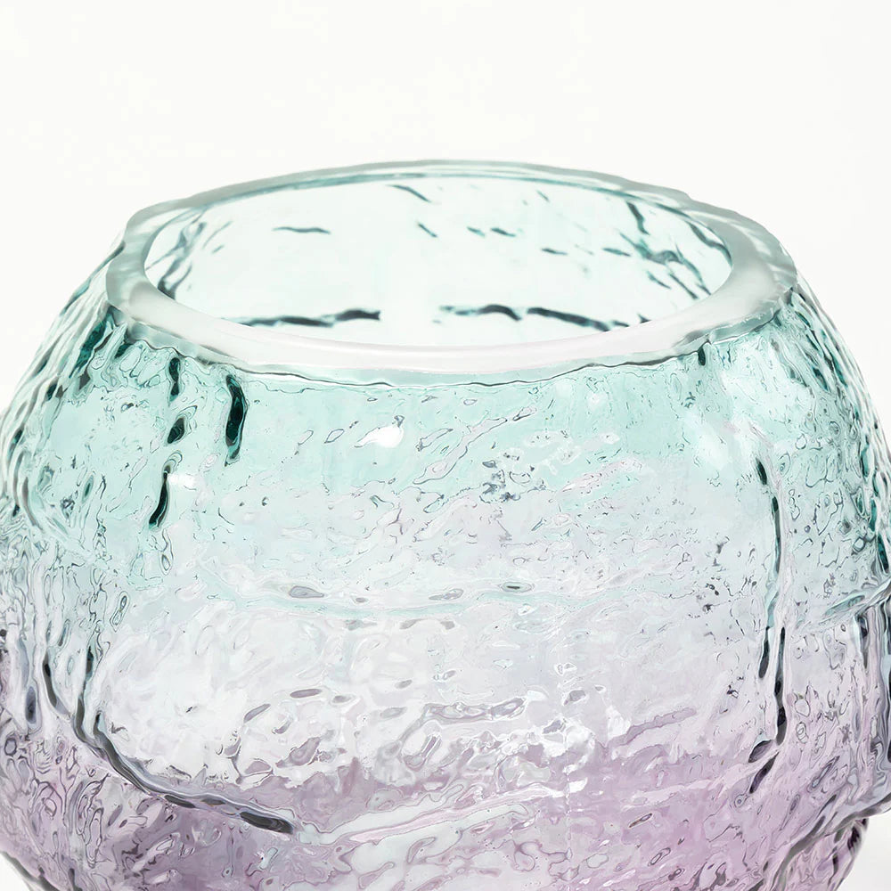 Aqua Lilac Luxe Glass Vase