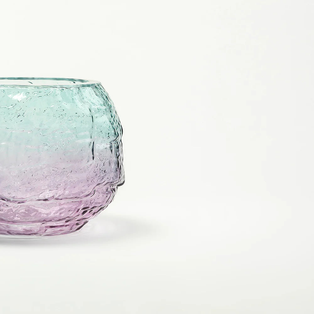 Aqua Lilac Luxe Glass Vase