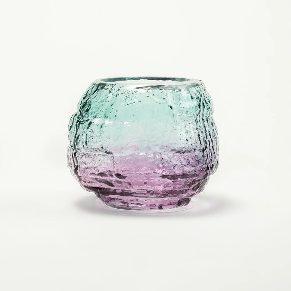 Aqua Lilac Luxe Glass Vase