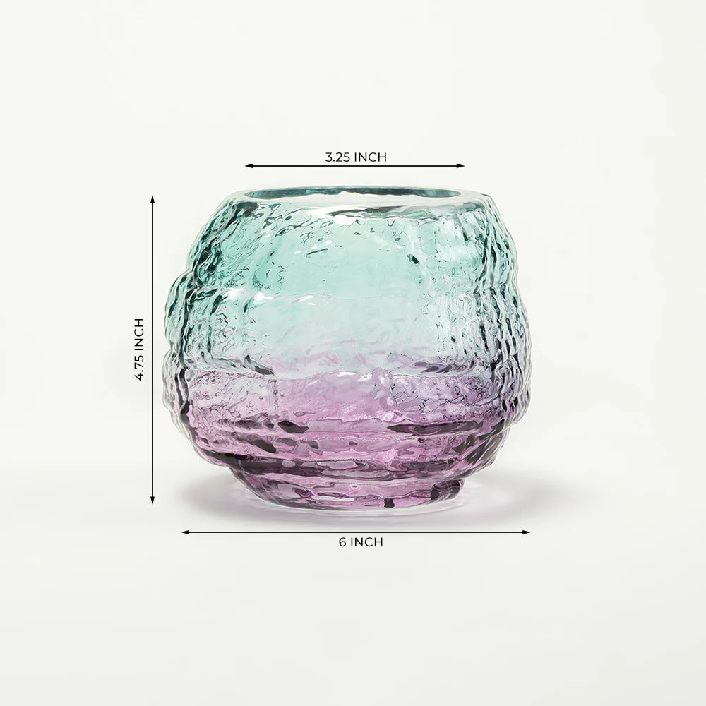 Aqua Lilac Luxe Glass Vase