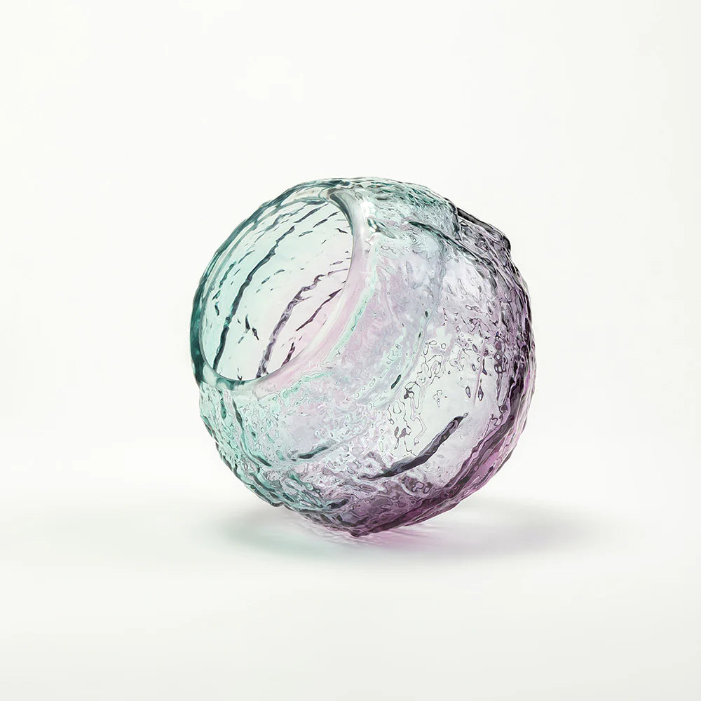 Aqua Lilac Luxe Glass Vase