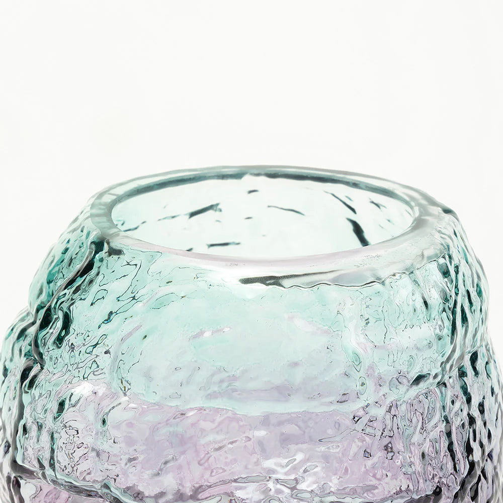Aqua Lilac Luxe Glass Vase