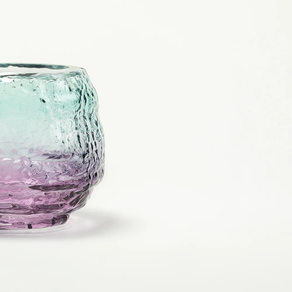 Aqua Lilac Luxe Glass Vase