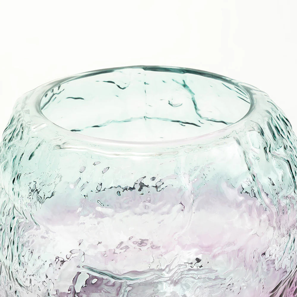 Aqua Lilac Luxe Glass Vase