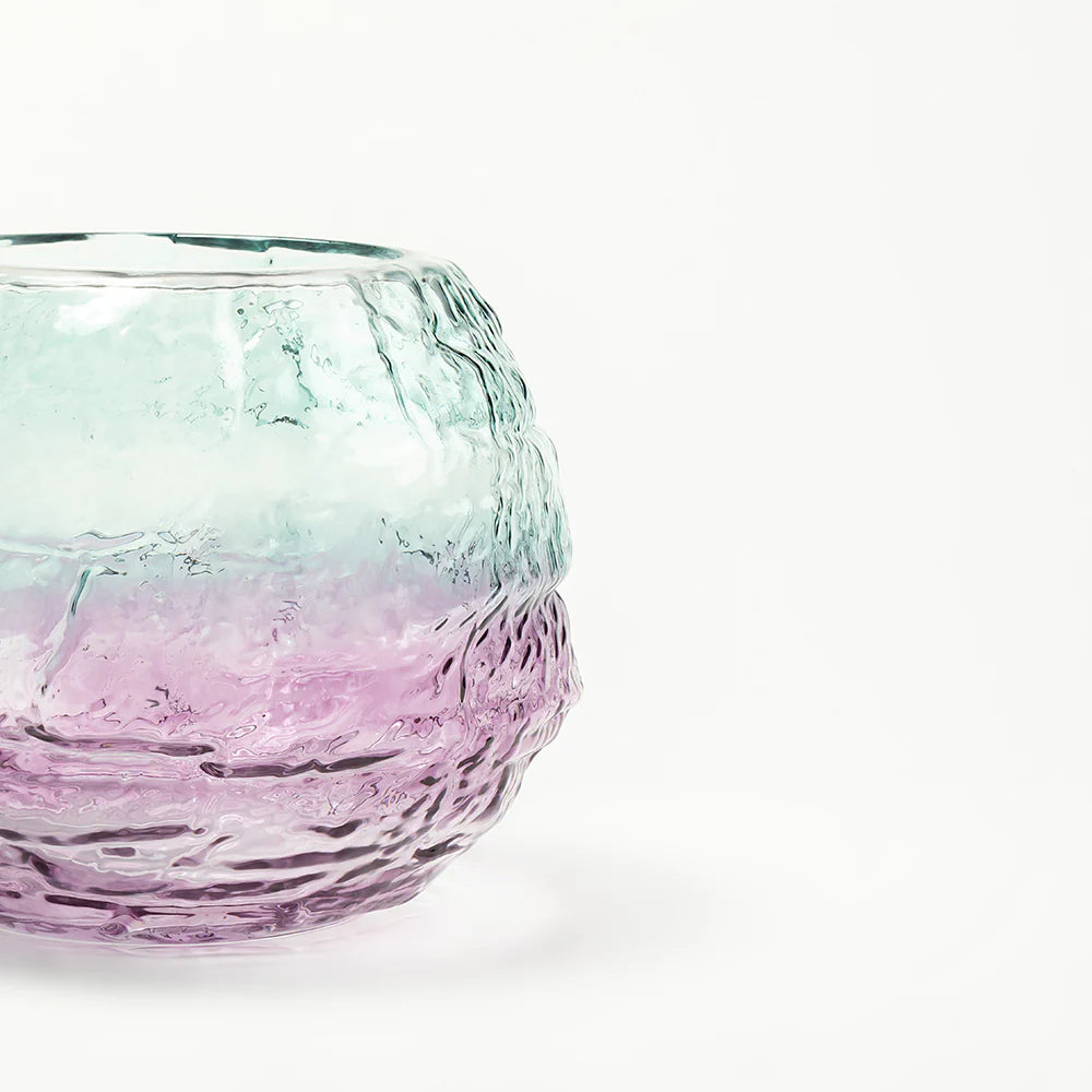 Aqua Lilac Luxe Glass Vase