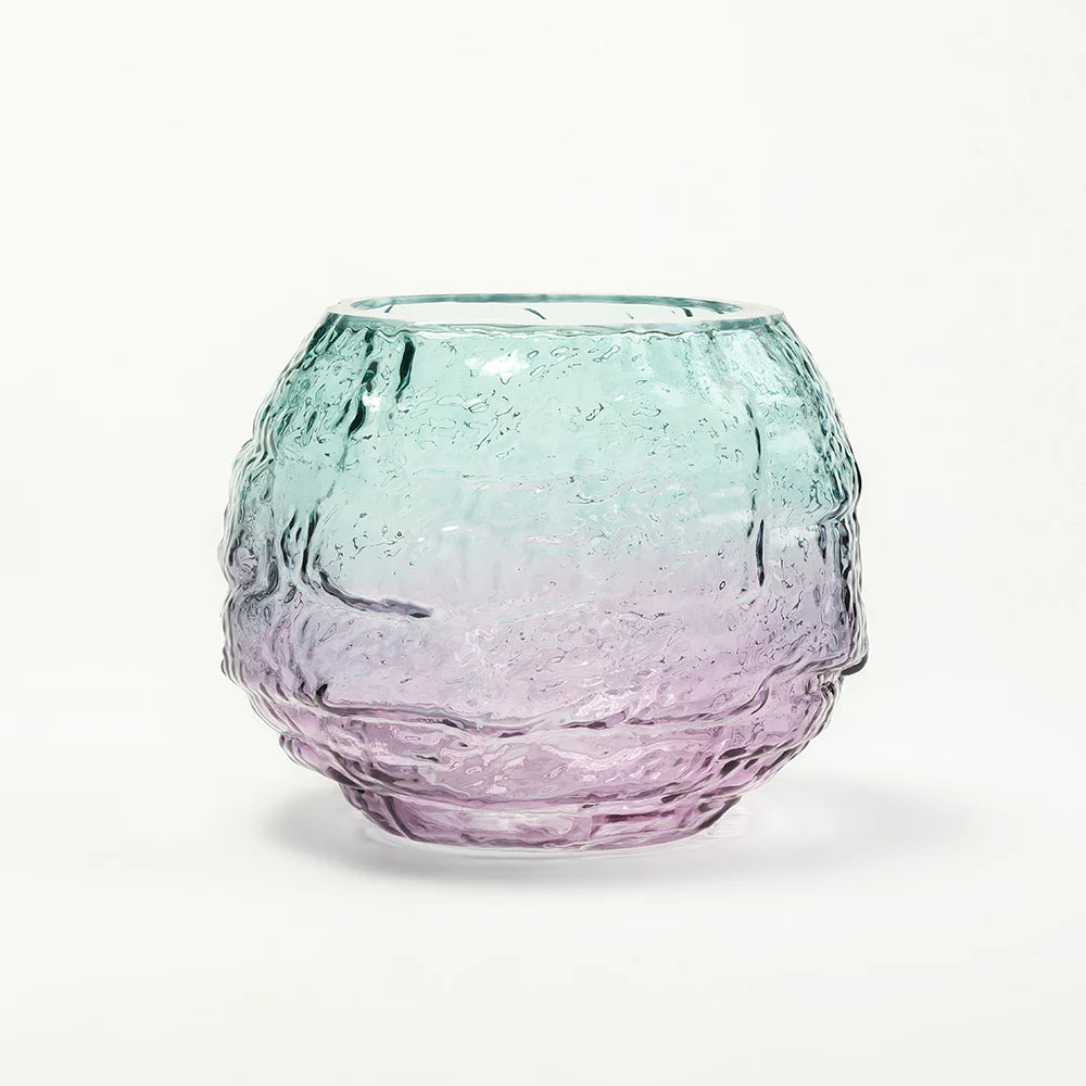 Aqua Lilac Luxe Glass Vase