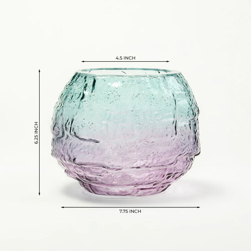 Aqua Lilac Luxe Glass Vase