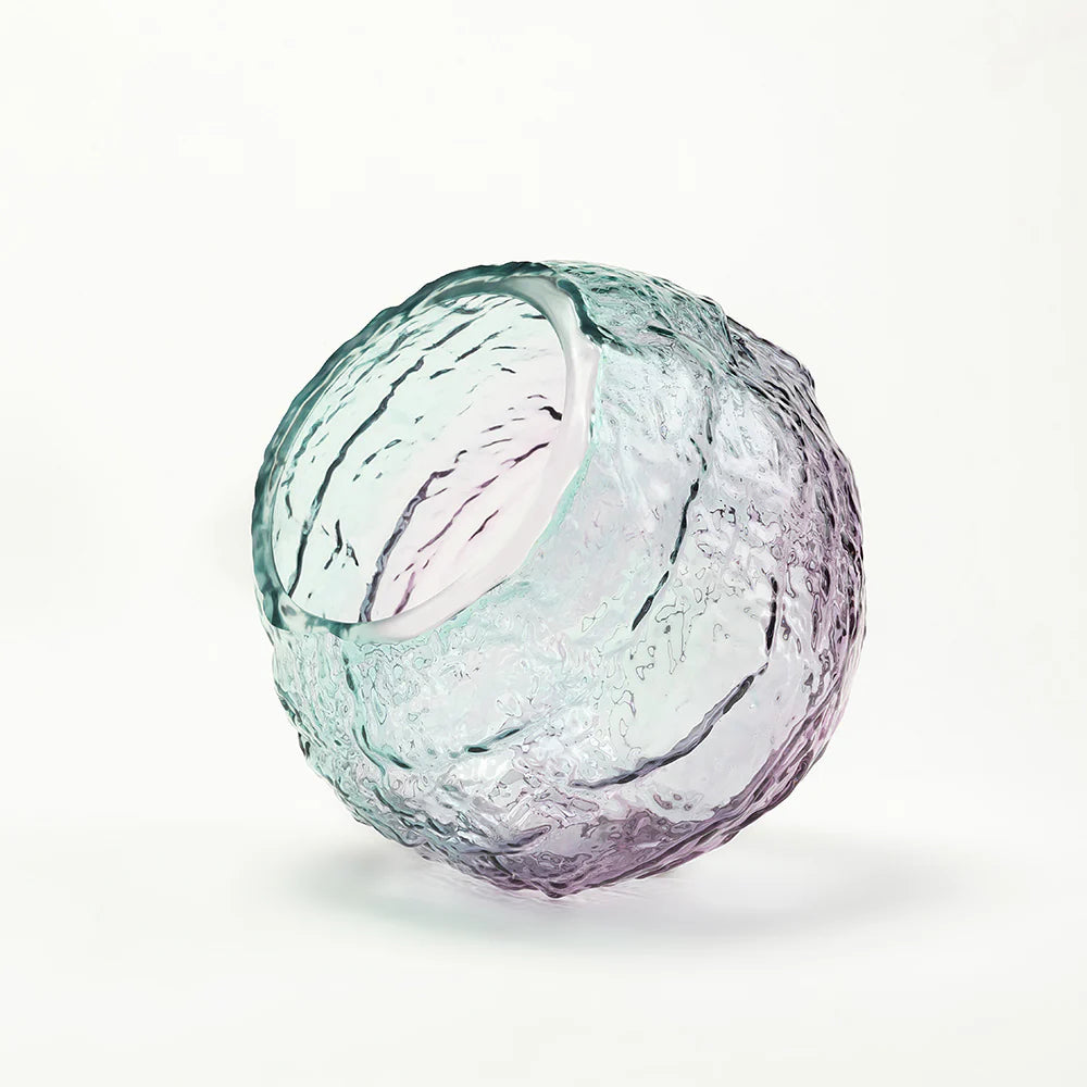 Aqua Lilac Luxe Glass Vase