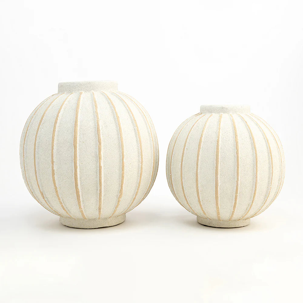 Pearl Textured Ceramic Vase - Set of 2