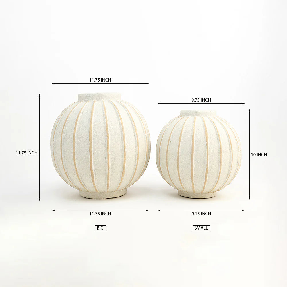 Pearl Textured Ceramic Vase - Set of 2