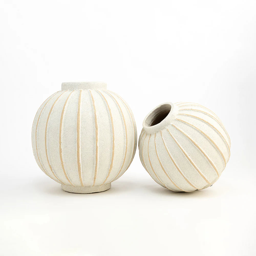 Pearl Textured Ceramic Vase - Set of 2