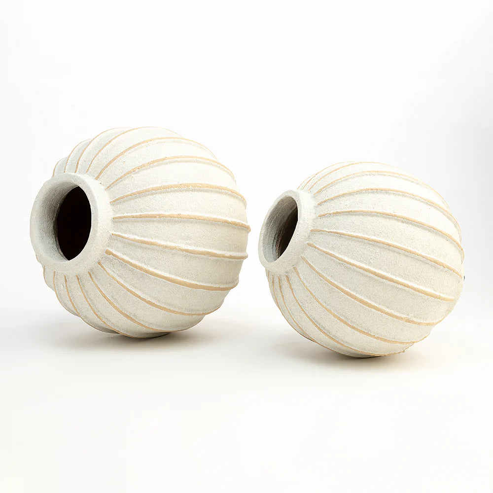 Pearl Textured Ceramic Vase - Set of 2