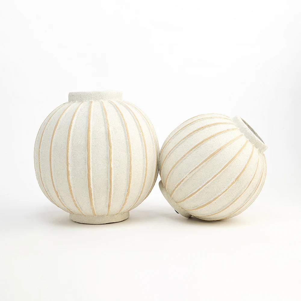 Pearl Textured Ceramic Vase - Set of 2
