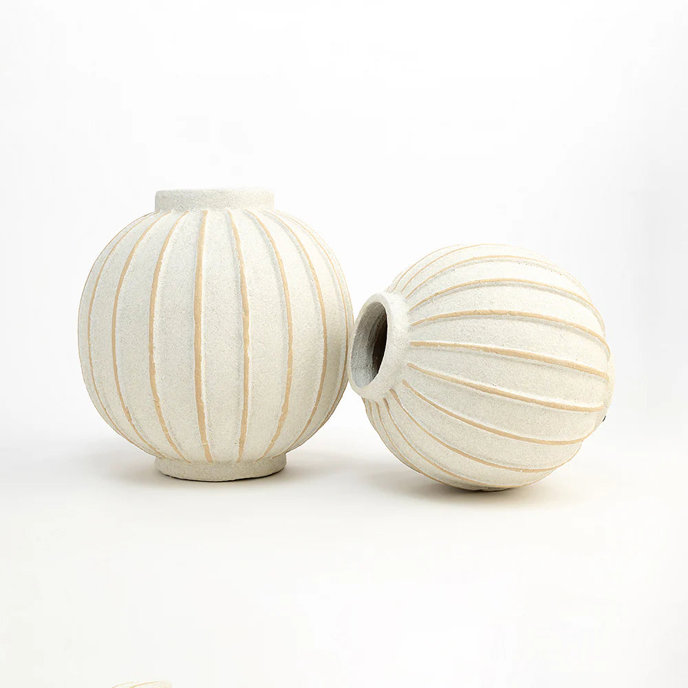 Pearl Textured Ceramic Vase - Set of 2